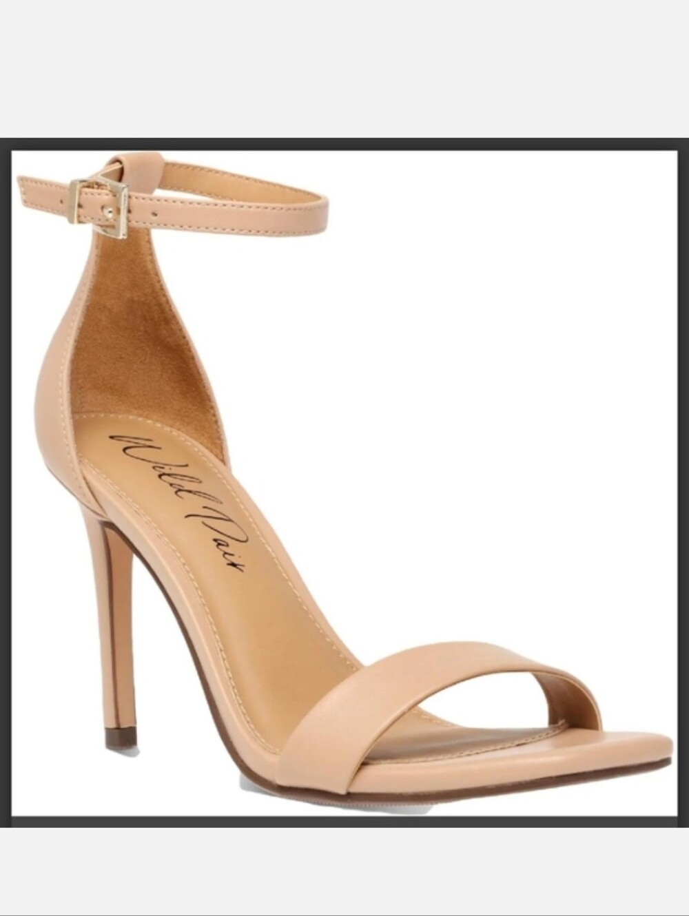 Elegant Nude Ankle Strap Heels